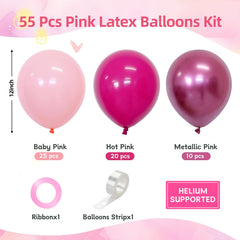 CVPARTYON baby pink balloons for soft, elegant birthday decor.