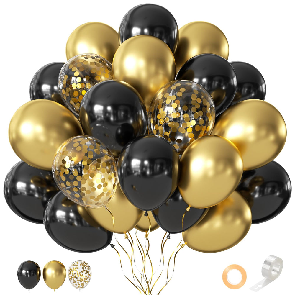CVPARTYON black and gold balloons kit for elegant celebrations and photo-worthy decor.