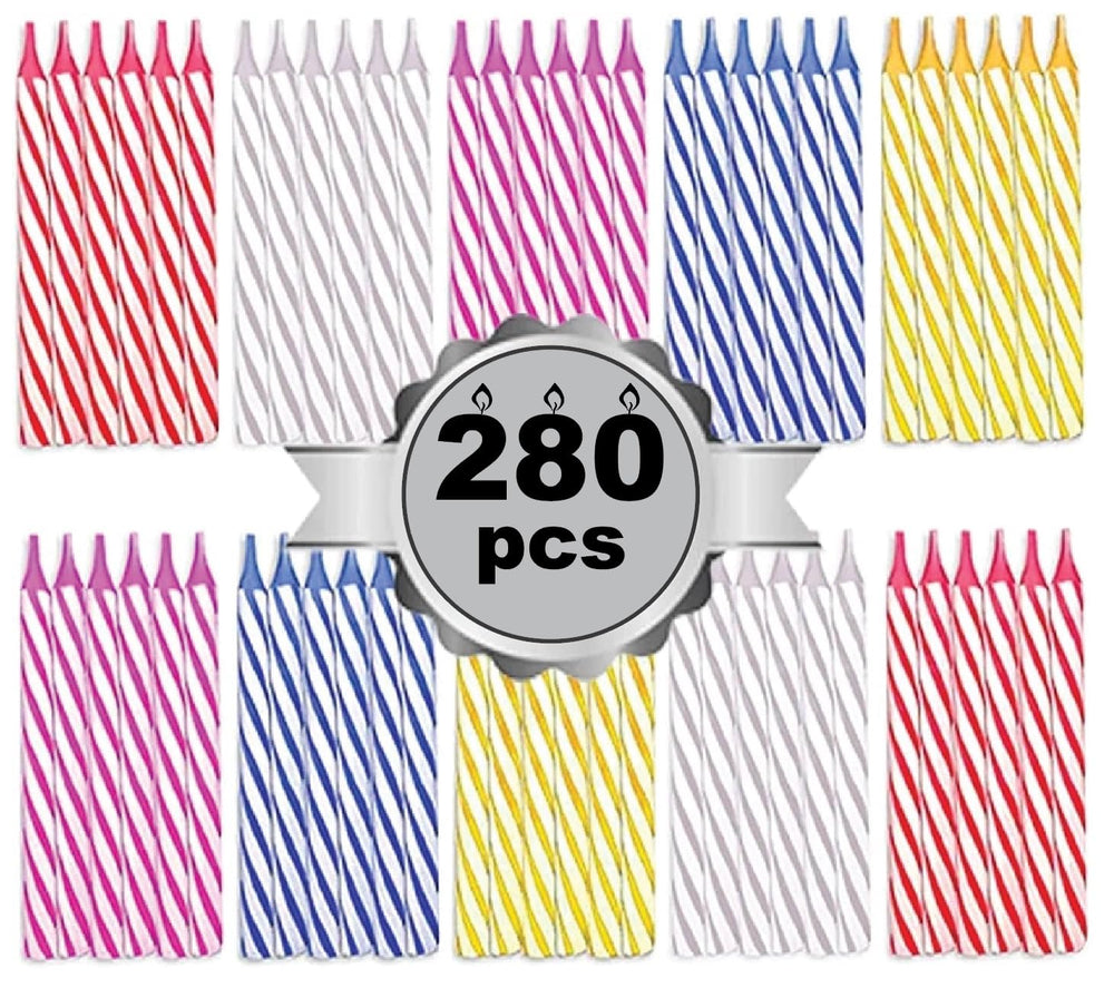 Cwise 280-count birthday candles with holders for quick bulk cake setups.