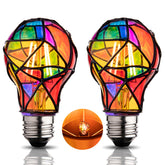 CybaaLuxzus stained glass light bulb rainbow-painted for romantic mood lighting