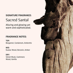 CYKLAR Sacred Santal close-up highlighting sandalwood and amber warmth.