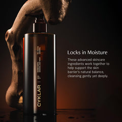 CYKLAR silky lather close-up emphasizing luxurious cleansing.