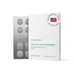 CYMBIOTIKA H2 tablet dissolving in water for convenient hydration and enhanced hydrogen content.