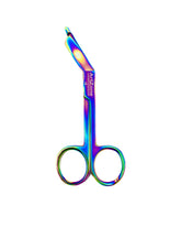 Cynamed Artzone Lister Bandage Scissors with rainbow finish for quick visibility in busy clinics.