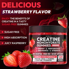 Cytona AEQNJV Creatine Gummies bottle shown with serving info for quick pre-workout boost