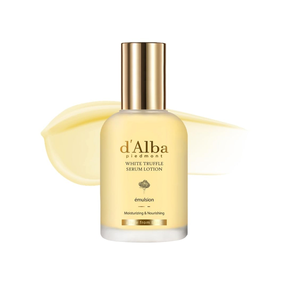 d'alba Piedmont White Truffle Serum Lotion bottle offers lightweight hydration for daily use