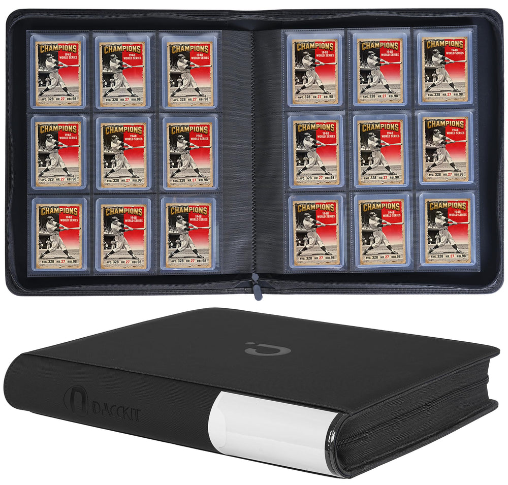 D DACCKIT top-loader binder front view for organized 9-pocket card storage.