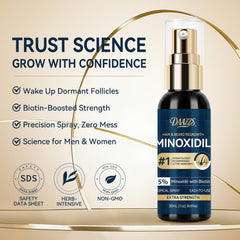 DAAZZS minoxidil 5% spray for scalp to support thinning areas.