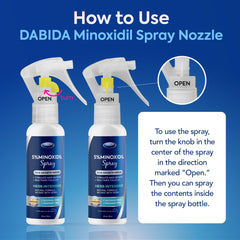 DABIDA Biotin-Minoxidil ingredients close-up highlights potent blend.