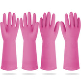 DABOGOSA Mamison pink gloves front view for comfortable dishwashing and splash protection.