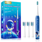 DADA-TECH Kids Electric Toothbrush Astronaut Blue front view supports kid-friendly brushing.