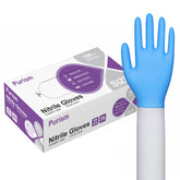 Daddy's Choice blue nitrile gloves large pack for safe cleaning and food handling.
