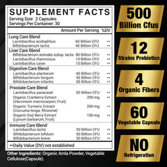 Dailanbu Probiotics Men 12 strains visual with capsules, promoting diverse gut microbiome.