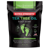 Daily Remedy tea-tree oil foot soak bottle for spa-like refreshment after a long day