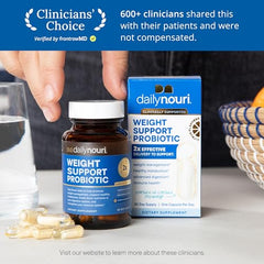 Daily Nouri probiotic capsules close-up highlighting capsule design