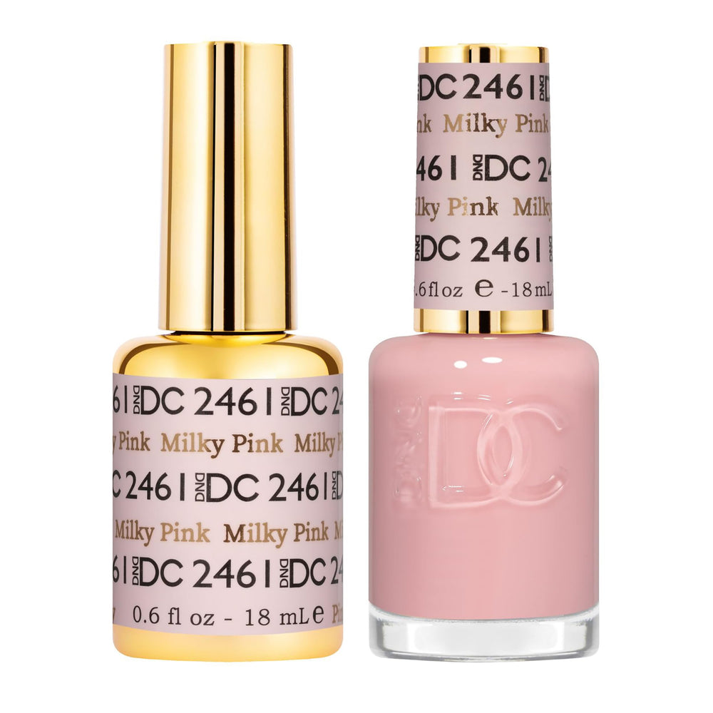 DAISY DND DC milky pink gel polish bottle close-up showing sheer coverage
