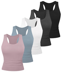Dalavch women's racerback tank top in black front view, soft fabric for comfortable workouts.