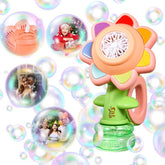 Dali Energy Cat Sunflower Bubble Machine front view sparkling bubbles outdoors for fun