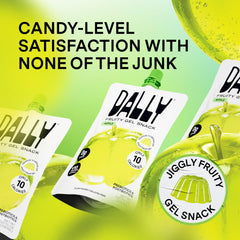 DALLY Apple konjac jelly being opened to reveal the fruity snack.