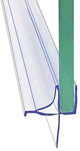 Dalrun frameless shower door bottom seal with drip rail preventing water splash on clear glass