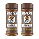 Dan-O's Adob-O seasoning bottle front, ideal for marinating and flavoring meats