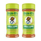 Dan-O's small chili lime seasoning bottle on counter, ready for quick citrus heat.