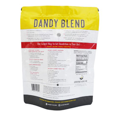 Dandy Blend ingredients showcase roasted barley, rye, chicory, and dandelion for rich flavor.