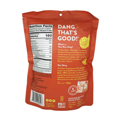 Close-up of seasoning on DANG Sriracha chips highlighting garlic, chili, and tangy vinegar notes.