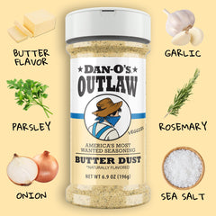 Dan-O’s Outlaw Butter Dust on roasted vegetables enhances aroma and flavor