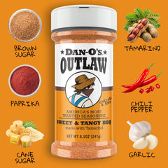 Pork ribs with Outlaw rub creating a flavorful crust