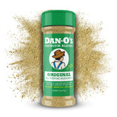 Dan-O's Original Seasoning bottle front view for versatile flavor on meats and vegetables.