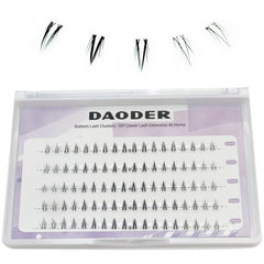 DAODER bottom lash clusters on the tray ready for easy at-home application