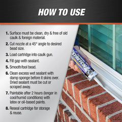 DAP Extreme Stretch seals up to 3-inch joints around a window