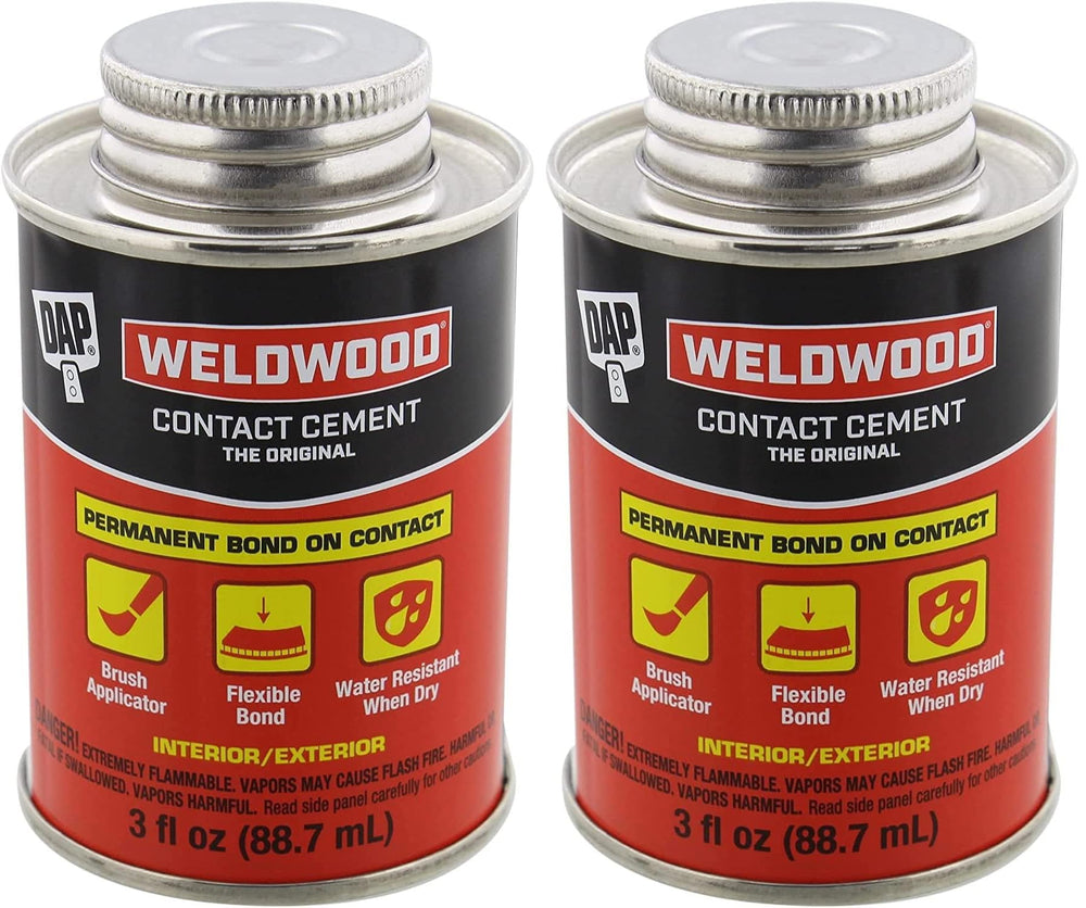 DAP Weldwood Original Contact Cement pack of 2 ready for fast bonding projects.