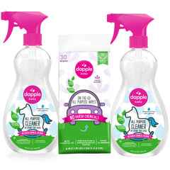 Dapple Baby All Purpose Spray used on toys for a plant-powered, residue-free clean
