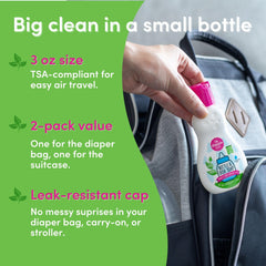 Dapple Baby Bottle Soap travel-size bottle ideal for diaper bags and trips