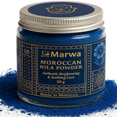 Dar Marwa Nila Powder jar with authentic Saharan indigo for radiant skin