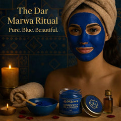 Dar Marwa Nila Powder blended with rose water for a gentle facial mask