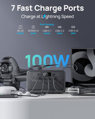 DaranEner R101 Lite USB-C and USB-A ports charge devices quickly on the go