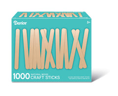 Darice 1000 popsicle sticks 4-5 inch natural wood for crafts and classroom projects.
