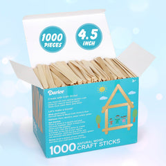 Darice natural wood sticks with smooth finish for safe, mess-free crafting sessions.
