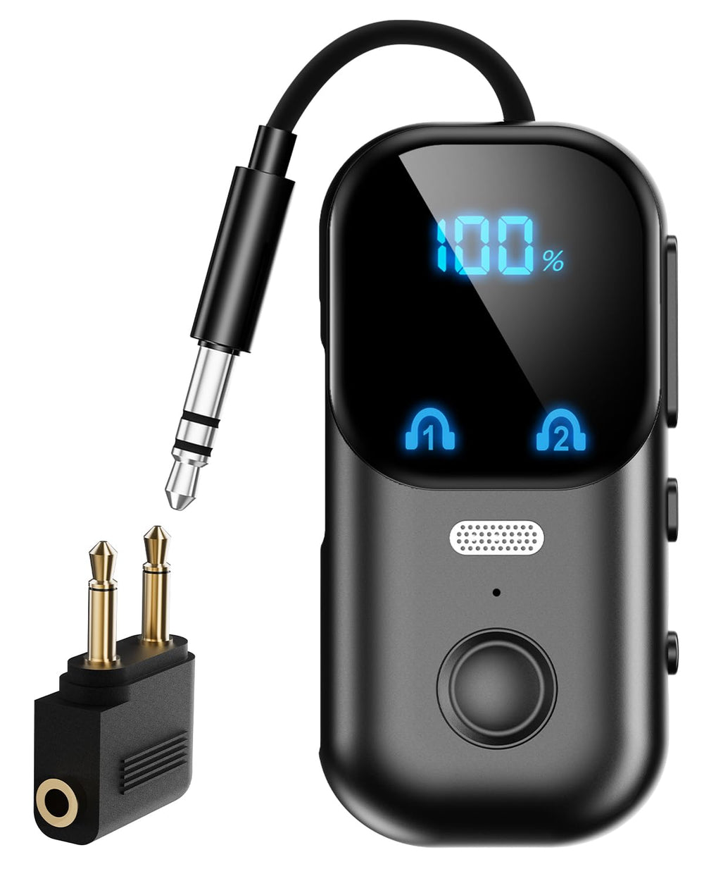 Daskmenbo Bluetooth 54 transmitter enabling wireless TV audio on the go