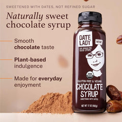 Date Lady Chocolate Syrup drizzled on pancakes for a glossy finish