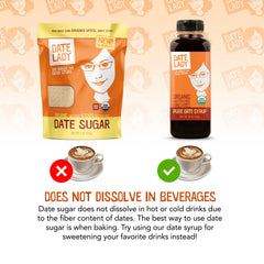 Spoon folds Date Lady sugar into batter for rich sweetness.