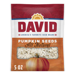 David All Natural Salted Roasted Pumpkin Seeds bag ready for on-the-go snacking