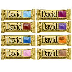 David High Protein Bars 8-pack displaying a gluten-free, sugar-free snack with 28g protein