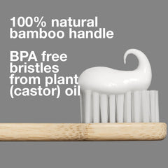 Davids bamboo handle highlighted for natural, comfortable brushing.