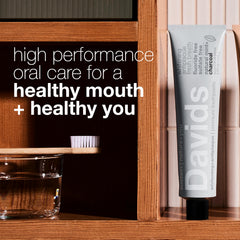 Davids Charcoal Toothpaste foam demonstrates smooth, non-gritty mint brushing action.