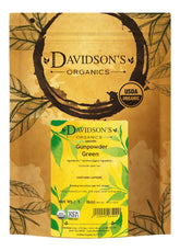 Davidson's Gunpowder Green loose leaf pellets for a smooth, smoky cup
