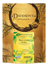 Davidson's Organics Rooibos loose leaf tea ready for steeping in a mug